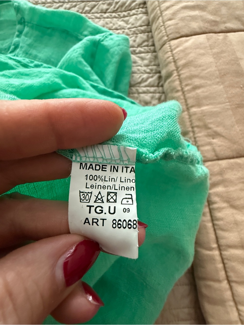 Lightweight Green Women's 100% linen - Picture 8 of 8